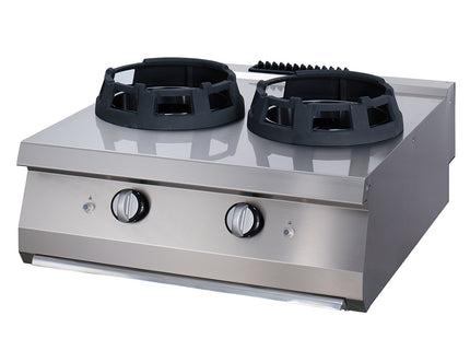 Premium Wok Cooker - 2 x 28,5 Cooking Rings - Double Unit - 90cm Deep - Gas