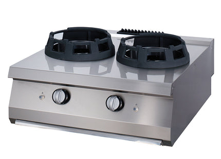 Premium Wok Cooker - 2 x 28,5 Cooking Rings - Double Unit - 90cm Deep - Gas
