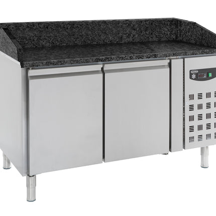 PIZZA COUNTER 2 DOORS BLACK GRANITE WORKTOP