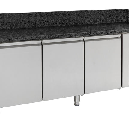PIZZA COUNTER 3 DOORS BLACK GRANITE WORKTOP