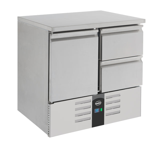 GEKOELDE TOONBANK 1 DEUR/2 LADES