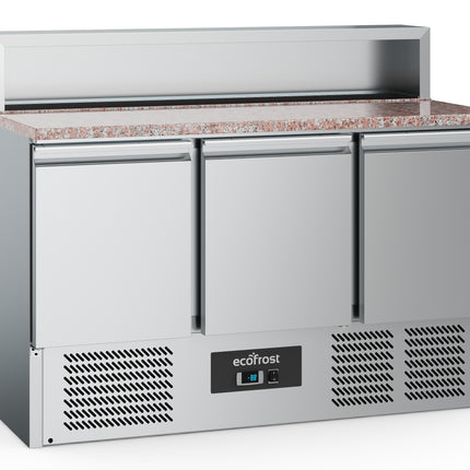 PIZZA COUNTER 3 DOORS 8x1/6GN CONTAINER