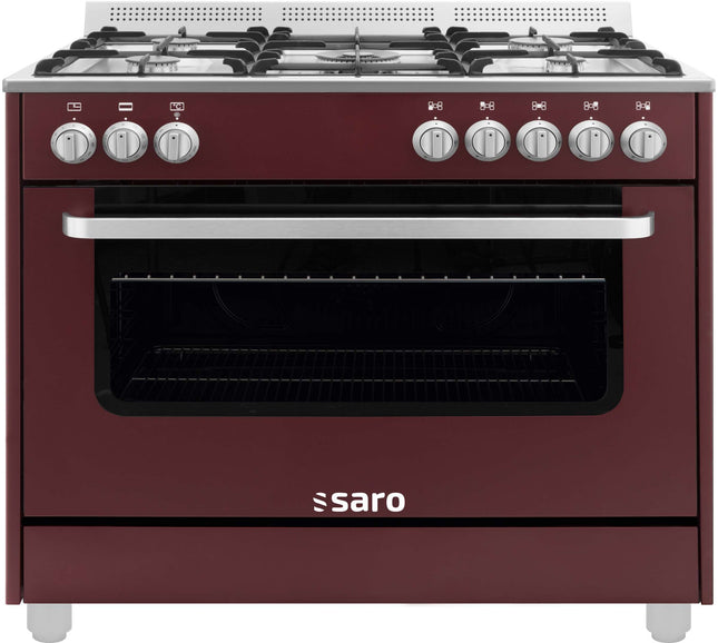 SARO multifunktionskomfur, gas/el 
Model TS95C61LVI bordeaux