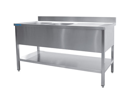 SARO vaskebord med 2 vaske, venstre - B 1400 x D 700 mm