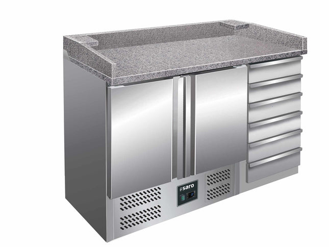 SARO pizzabord, 2 døre + 6 skuffer, 
model PZ 9001