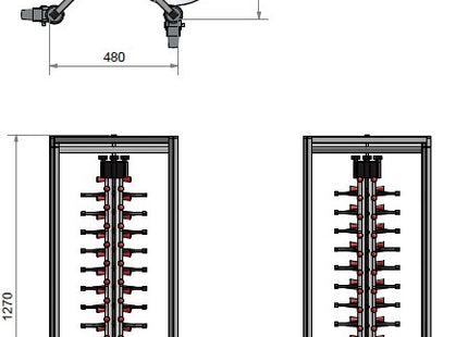 SARO tallerkenstablesystem Plate-Mate 
Model PM 48 SAMMENKLAPPELIG – detaljebillede 2