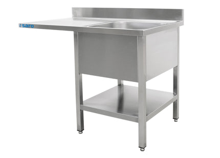 SARO opvaskecenter med 1 vask, højre - B 1200 x D 600 mm