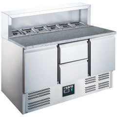 SARO pizzabord, 2 låger + 2 skuffer, med påsætning, 
model EPS 903 2/2