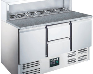SARO pizzabord, 2 låger + 2 skuffer, med påsætning, 
model EPS 903 2/2