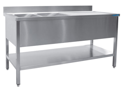 SARO vaskebord med 2 vaske, venstre - B 1600 x D 600 mm