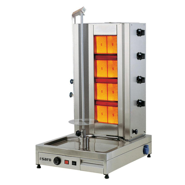 SARO gas-döner-/gyrosgrill med 4 brændere 
Model TILLA 4