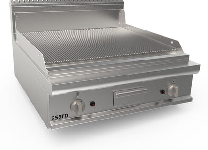 SARO gasgrillplade, 800 mm bred, bordmodel, rillet 
Model LQ / FTG4BBR