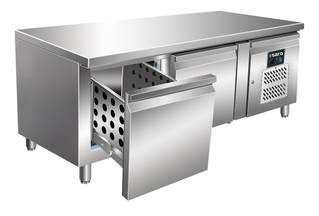 SARO undermonteret kølebord med 2 skuffer, 
model UGN 2100 TN-2S