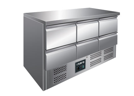 SARO kølebord med 6 skuffer
Model VIVIA S 903 S/S TOP 6x 1/2 GN