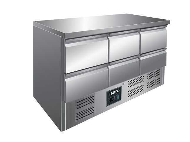 SARO kølebord med 6 skuffer
Model VIVIA S 903 S/S TOP 6x 1/2 GN