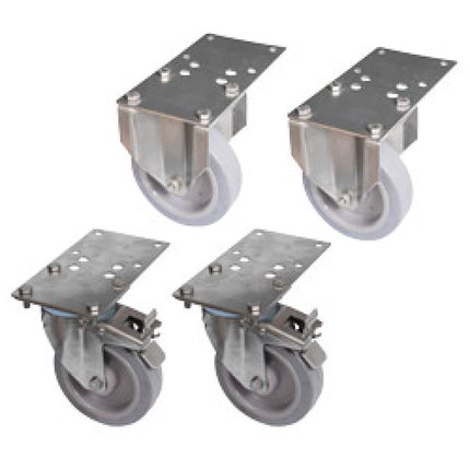 Kit 4 wheels, 2 with brake