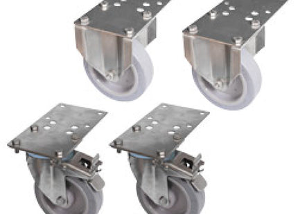 Kit 4 wheels, 2 with brake