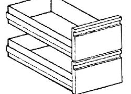 2 lådor GN 2/1 (GN h. 100 mm)