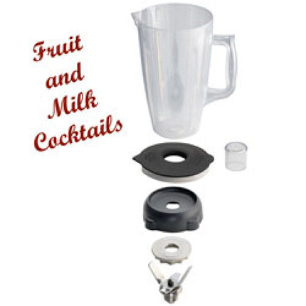 Bol en Lexan, rond, 2 Litres, avec couvercle et couteau (4 lames)