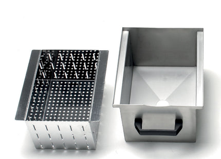 Stainless tray with filter for discharge (10-18 kg)