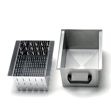 Stainless tray with filter for discharge (10-18 kg)