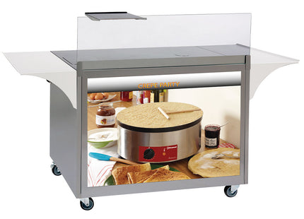Stainless steel pancakes cabinet, on wheels