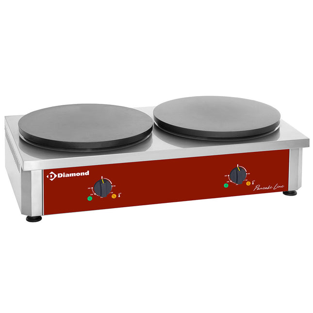 Crêpière électrique double haut rendement Ø 400 mm "émaillée"