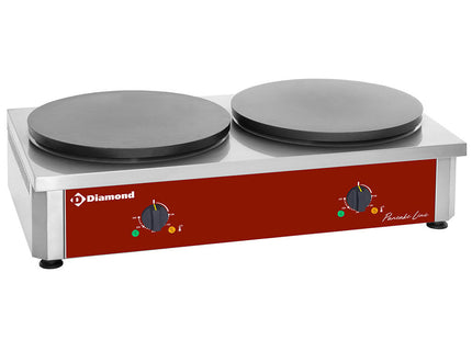 Double electrical crepe pan high output, Ø 400 mm "enameled"