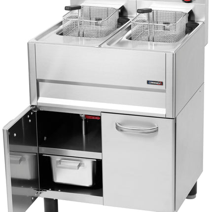Friteuse électrique 2 x 8 litres avec meuble ouvert 66