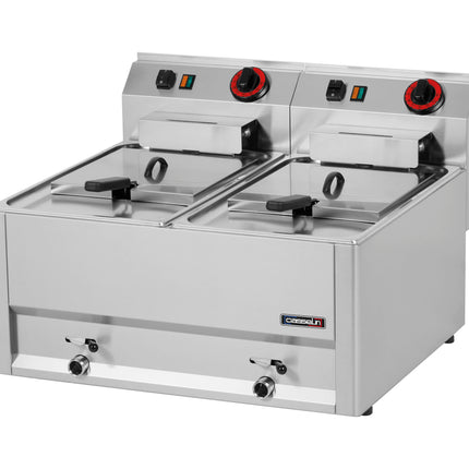 Friteuse électrique avec robinet de vidange 2 x 8 litres 66