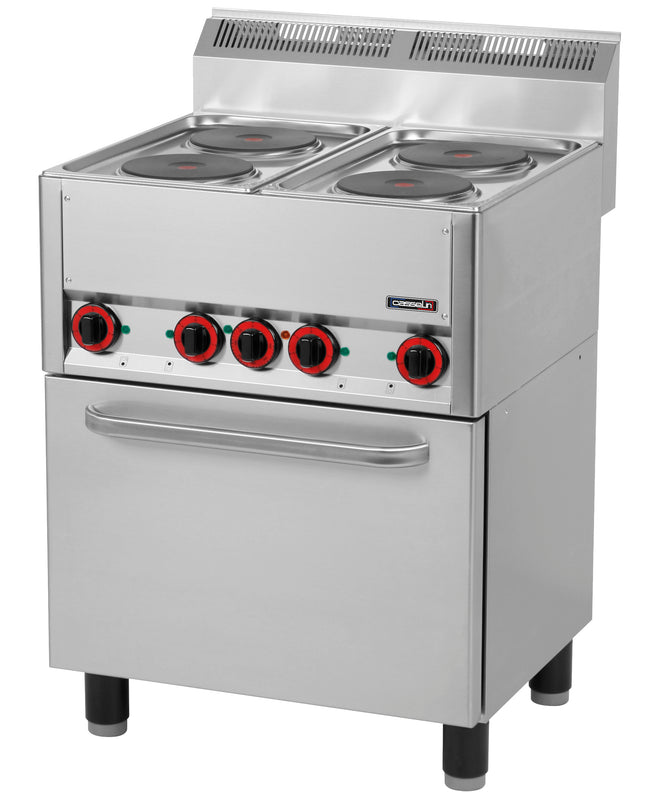 Electric 4 burners cooker with ventilated electric oven GN 1/1 66