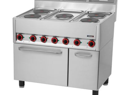 Electric 5 burners cooker with ventilated electric oven GN 1/1 99
