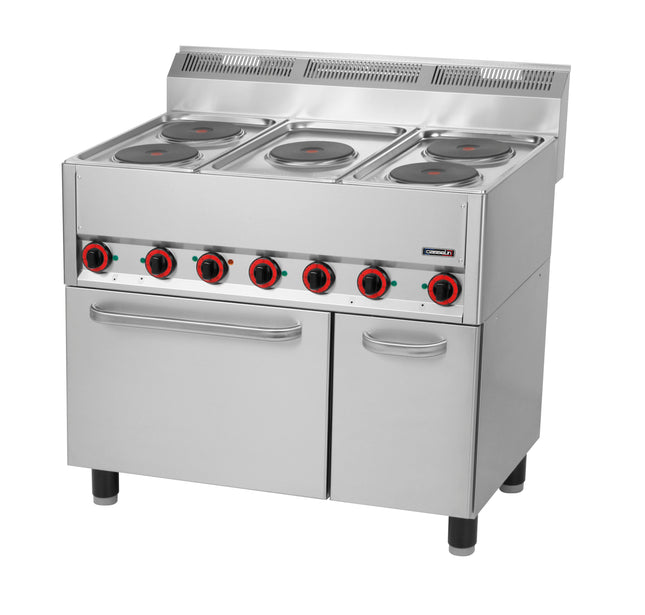 Electric 5 burners cooker with ventilated electric oven GN 1/1 99