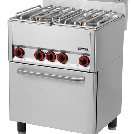 Cuisinière à gaz 4 feux avec four électrique ventilé GN 1/1 66