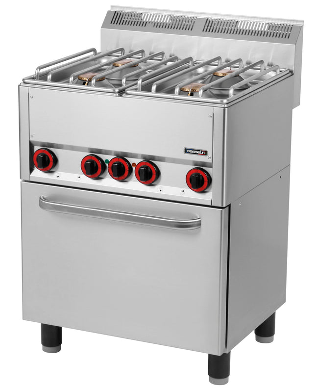 Gas cooker 4 burners with electric ventilated oven GN 1/1 66