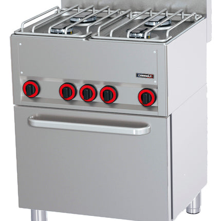 Cuisinière gaz 4 feux avec four électrique ventilé GN 1/1 P 66