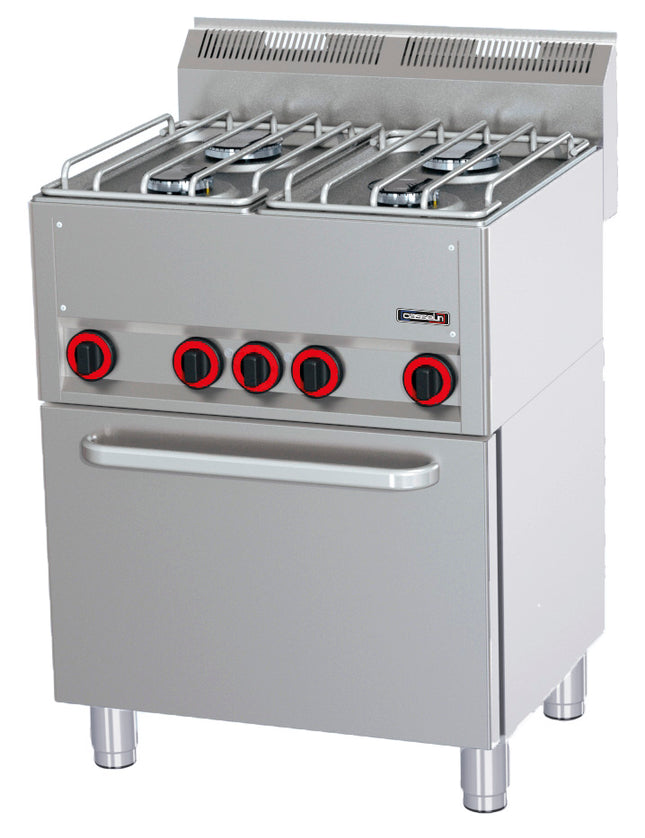Gas cooker 4 burners with electric ventilated oven GN 1/1 P 66