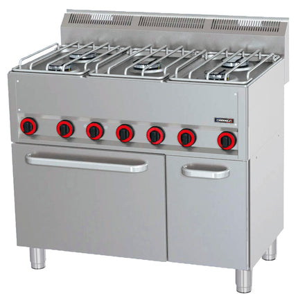Cuisinière à gaz 5 feux avec four électrique ventilé GN 1/1 P 99