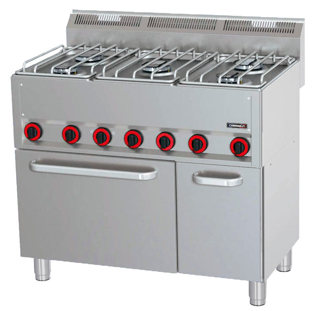 Gas cooker 5 burners with electric ventilated oven GN 1/1 P 99