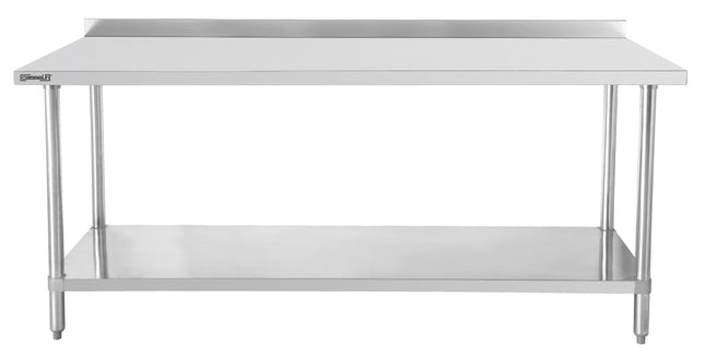 Werkbank RVS 600 met achterwand en plank 1000 mm