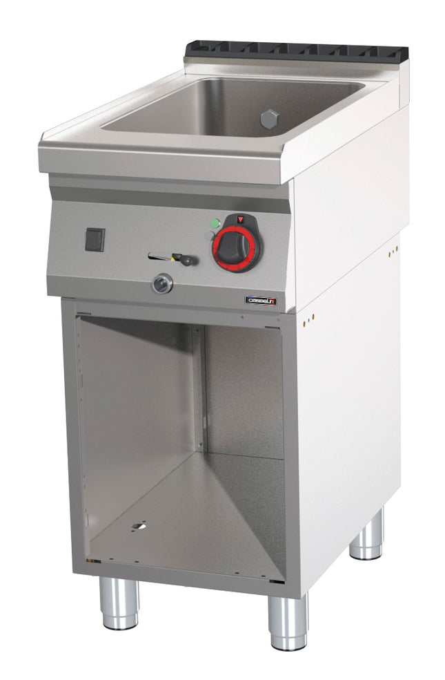 Bain-Marie GN 1/1 200 mm mit Ablasshahn mit offenem Schrank 40