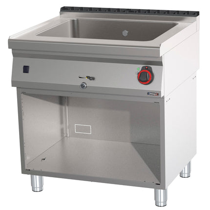 Bain-marie GN 2/1 200 mm avec robinet de vidange avec meuble ouvert 80
