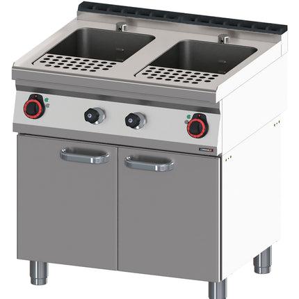 Cuiseur à pâtes 2 x 23 litres avec meuble ouvert 80