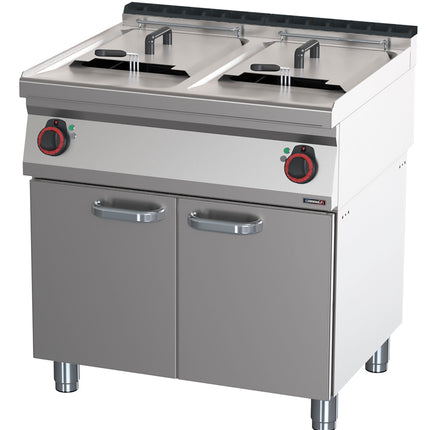 Friteuse électrique 2 x 17 litres avec meuble ouvert 80