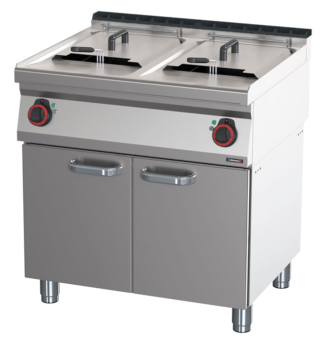 Electric deep fryer 2 x 17 liters with open cabinet 80