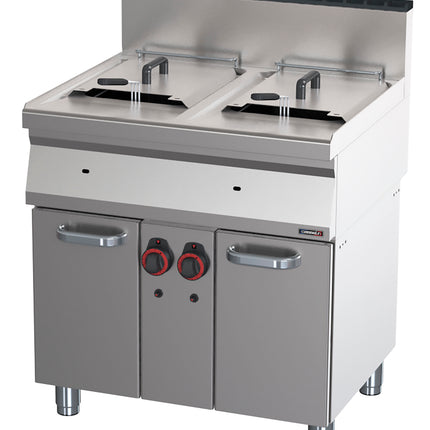 Gasfritteuse mit Ablasshahn 2 x 15 Liter 80