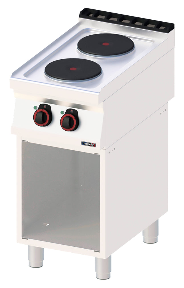 Electric cooker 2 burners with open cabinet 40
