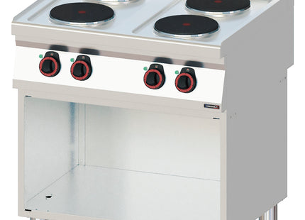 Electric cooker 4 burners with open cabinet 80