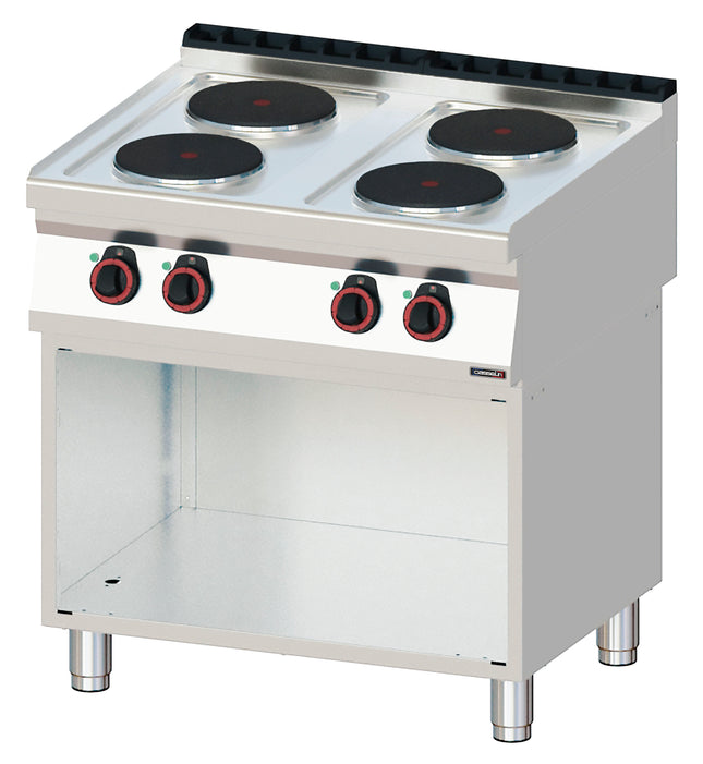 Electric cooker 4 burners with open cabinet 80