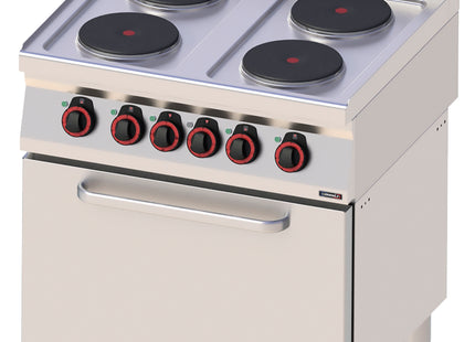 Elektrisch 4 pits kooktoestel met statische elektrische oven GN 2/1 80